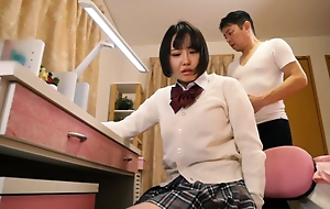 The Stepdaughter be fitting of a Schoolgirl and Her Pussy Is So Juicyl! 2 -3