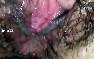 amazing pink and hairy pussy