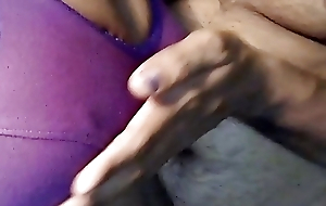 Massage with off colour bra