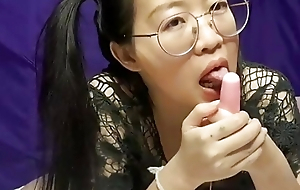 Super sexy cute Asian unladylike show her body and mime her vibrator