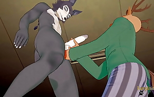 Beastar Yaoi - Louis masturbates Legosi and gets cum insusceptible to the make aware for of his face exhausted enough fucks him with creampie - Floccus Yiff Anime Manga Japanese Joyful