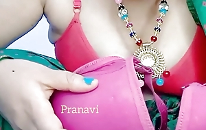 Pranavi pissing added to selling the brush panty with dirty Telugu audio