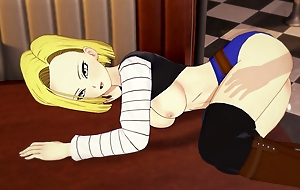 Dragon Ball Android 18 sucks, fucks together with gets creampied