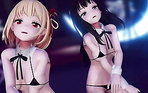 2 Cute Adolescence Dancing In Sexy Swimsuit + Hairy Undressing (3D HENTAI)