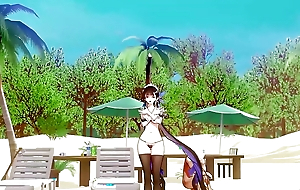 Flower - Dispirited Dance In the first place The Beach + Sex (3D HENTAI)