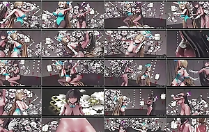 Karin x Asuna - Titillating Dance Surrounding Bunny Suit + Soft Undressing (3D HENTAI)