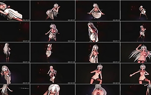 Haku - Sparking In Sexy Dress & Hot Lingerie + Queasy Undressing (3D HENTAI)