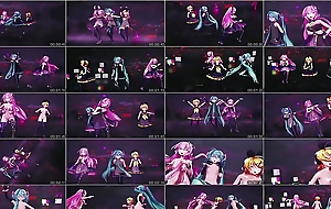 Miku With Girls - Sexy Dance + Gradual Undressing (3D HENTAI)