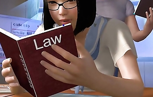 Asian Girl Studying While Procurement Anal - 3D Hentai