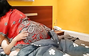 Desi Hindi stepmom fucks close by her stepson as the crow flies they are alone convenient home