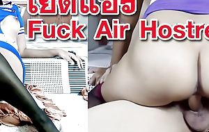Creampie Fuck Thai Asian horny stewardess after landing Air hostess Ribbons her pussy then got urgency weasel words
