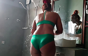 Green Bikini Wet Show With Full Nude
