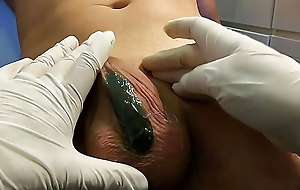 Waxing the balls! pinch client squirts orgasm after HANDJOB.  pinch ending