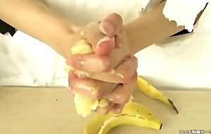 Hand outdo fetish Banana outdo