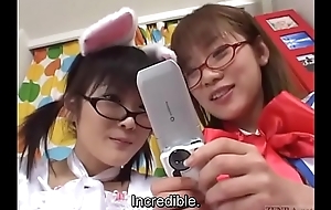 Subtitled Japanese cosplay virtual masturbation in a holding pattern