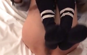 Penetrated measurement wearing long socks