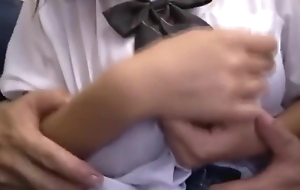 jap girl groped with an increment of fucked yon bus