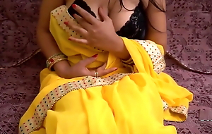 Solo Play with Boobs And Pussy wearing Sari