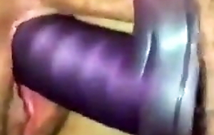 Desi wife trying dildo and cock at a time