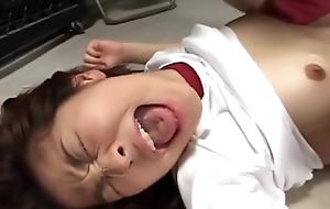 Asian school girl gets jammed balls deep by an older man's tool
