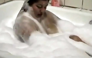 Hot Fat Asian BBW loves to show her big tits during bath