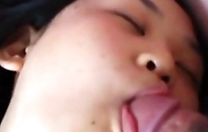 korean blowjob lying in bed